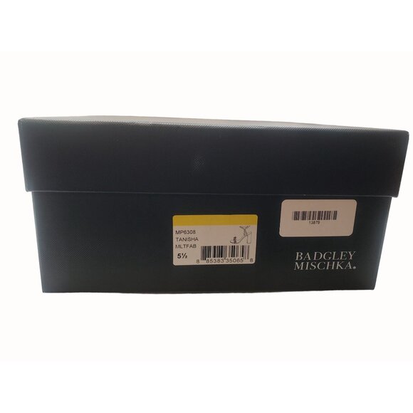 Badgley Mischka Tanisha Blue Floral Sandal Womens 5.5 Block Heel Beaded NEW - Picture 10 of 10